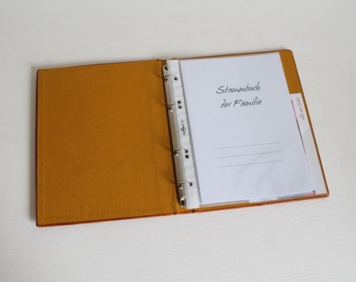 Stammbuch ♥LEBENSBAUM♥  im Vintage-Look aus cognacbraunem Nappaleder, DIN A5